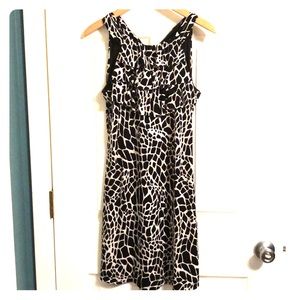Black and white print skater dress